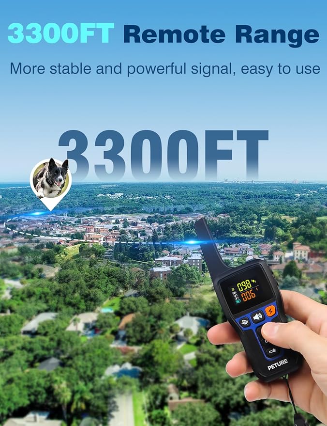 Bark Shock Collar for Dogs, 3300Ft 2-in-1 Bark and Training Collar Combo with Beep, Vibration, Static & Auto Mode, IPX7 Waterproof Automatic Bark Collar for Small Medium Large Dogs (7-120lbs)