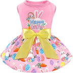 XPUDAC Happy Easter Day Dog Dress for Small Dogs Girl Bunny Eggs Tulle Holiday Puppy Clothes Pet Outfit, Cat Costume -XX-Small