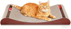 Simple Delxue 30 Inches Extra Large Cardboard Cat Scratcher Bed, Cat Lounge Bed with Bell Ball Toy，100% Recyclable & Reversible Durable Cardboard Scratching Board for Indoor Cats