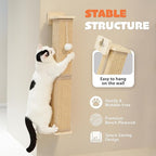 PETKARAY Wall Mounted Cat Scratcher, 30" Large Sisal Cat Scratcher for Wall, Square Sisal Cat Scratching Post with Toy Ball