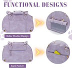 PetsHome Dog Carrier Purse, Pet Bag, Waterproof Premium Leather Pet Travel Portable Bags for Cat and Small Dog Home & Outdoor Small Purple