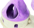 TRIXIE My Kitty Darling Castle Condo, Scratching Post, Cat Tree, Pom Pom, Crinkle Toy | Beige 27.5 x 14.75 x 35.25 in.