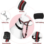 BARKLESS Soft Dog Head Collar, Patented Padded No Pull Head Halter, Training Nose Leash with Safety Link for Medium Large Dogs, Adjustable Muzzle Leash, Easy Control for Walking (M, Red)