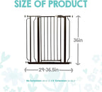 Regalo Safety 36" Extra Tall Baby Gate for Doorways & Bottom of Stairs, Pressure Mounted Walk Through Gate for Babies, Toddlers & Pets, Tested & Safe for 30 Years, American Designed, American Owned