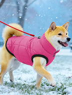 AURUZA Dog Winter Coat, Warm Waterproof Dogs Jacket Small Pet Vest for Medium Dogs Windproof Pet Fleece Vest Snow Jacket for Cold Weather(Hot Pink,XXL)