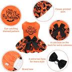 CuteBone Halloween Dog Dresses Velvet Holiday Small Dogs Clothes Onesie Pet Apparel Girl Puppy Skirt with Bow Hair Rope CVA57L-D