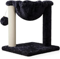 WEEWAY 14 Inch Space-Saving Cat Tree with Hammock Bed, Sisal-Covered Scratching Post, Hanging Ball Toy, Big Base, and Easy Installation, for Indoor Kittens, Dark Grey