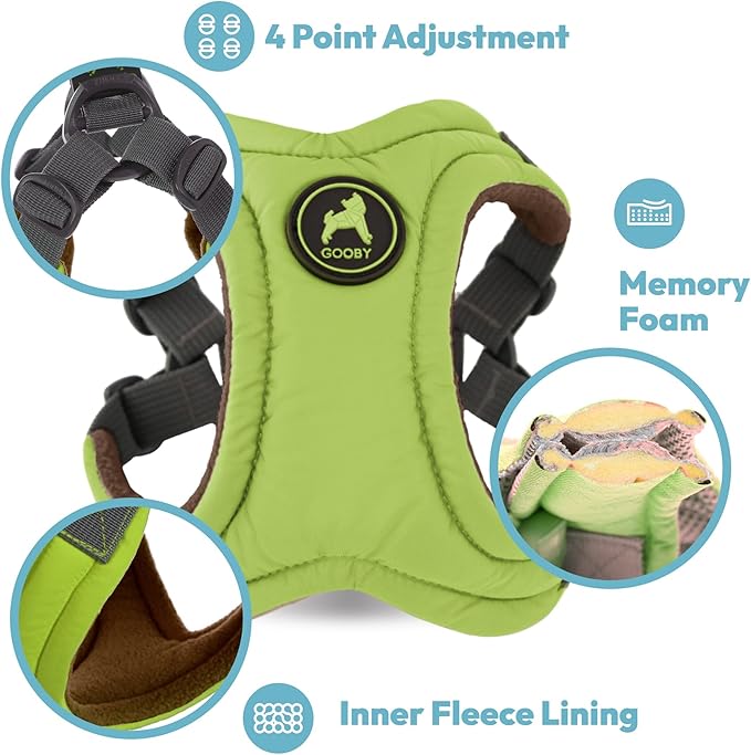 Gooby Escape Free Memory Foam Harness - Purple, Large - No Pull Step-in Small Dog Harness with Four Point Adjustment - Perfect on The Go Dog Harness for Medium Dogs No Pull and Small Dogs