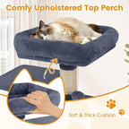 PETSITE Multi-Level Cat Tree, 58 Inches Tall with Sisal Scratching Posts, Condo, Hammock, Dangling Balls, Jumping Platforms, and Cozy Top Perch, Ideal for Indoor Cats to Play and Rest (Dark Grey)