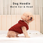 Dog Hoodie in Winter for Medium Dogs Jacket Pet Coats with Hooded, Red L