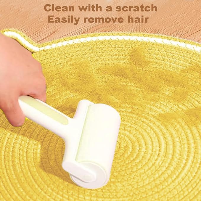 Cat Scratching Pad, Natural Cotton Rope Cat Scratch Mat, 16.9'' Round Wall & Floor Scratcher, Durable Furniture Protector for Couch, Carpet, Sofa, Eco-Friendly Cat Scratcher Pad（Gray