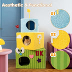 Happy & Polly Cat Tree for Cats, 49.2 Inches, All Breed Sizes, Climbing, Indoor, Wood and Sisal, Floor Mount, Modern