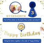 LESYPET Dog Birthday Party Supplies, Dog Birthday Hat with Bandana, and Banner, Cat Decorations Set for Party, Blue
