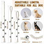 Dog Bells to Go Outside - RAINFLOW Dog Door Bells for Potty Training,Adjustable Potty Bells for Dogs,Handmade With Polyester Cotton,Comes for Puppies Dogs Doggy Doggie Pooch Pet Cat Pet Supplies Beige