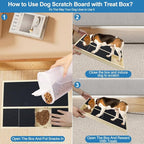Dog Nail Scratch Pad with Treat Box, Jaxbo Durable Portable Dog Scratch Filing Pad for All Dogs, Wooden Cat Nail Scraper Board for Indoor/Outdoor Training