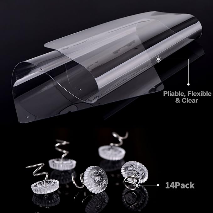 In hand Cat Scratch Furniture, 2PCS Clear Premium Heavy Duty Flexible Vinyl Protector Dog Cat Claw Guards with Pins No Adhesive, Stops Scratching Pets Furniture Protector
