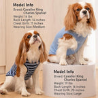 KYEESE 2Pack Dog Shirt, Soft Striped Dogs T Shirts, Lightweight Pet Tank Top, Sleeveless Dog Shirt for Large Dogs, Stretchy Comfortable Pet Vest, Dark Blue, 3XL