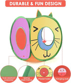 Bissap Pop Up Cat Cube, Collapsible Cat Hideouts Play House Peek Too Cat Cave Tent with 3 Holes for Indoor Outdoor Kittens Cats Puppies Rabbits Hideaway Bed Toy