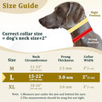 Mayerzon Prong Collar for Large Medium Dogs, Patented Reflective Pinch Collar with Metal Buckle, No Pull Adjustable Hidden Covered Dog Walking Training for Pitbull German Shepherd Doberman(Black, L)