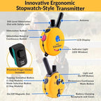 E-Collar – Educator ET-302R-C 1/2 Mile Waterproof Remote Dog Training Collar Includes Premium Finger Clicker Trainer, 100 Programmable Levels + Vibration + Light + Sound, Red