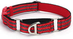 Martingale Collar for Dogs - Reflective Nylon with Padded Comfort & Quick Release Buckle - No Slip Choke Heavy Duty Collar for Safe Training, Walking & Nighttime Use Red S