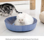 Nest Cat Scratcher Lounge Bed - for Rubbing, Resting, and Scratching (Assembled Bundle, Nordic Blue)