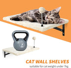 Wall-Mounted Cat Climber Set with Climbing Shelves, Perches, Bridge,Hammock,Scratching Board & Ball - 7 Pcs Wood Indoor Cat Furniture for Kittens Play (Grey)