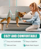 XS Dog Grooming Hammock Harness, Grey, Nail Trimming, Holder, Restraint, Thick Neck Support