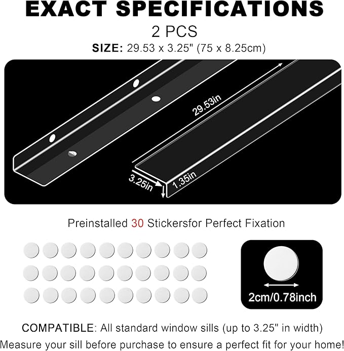 Ultra Clear Window Sill Protector - Scratch & Chew Proof Pet Guard for Dogs & Cats, Easy Install Transparent Ledge Cover, No Residue