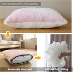 Cat Bed for Indoor Cats，Foldable cat cave，Anti-Slip & Water-Resistant Bottom，cat Houses for Indoor Cats or Small Dogs, Kitten Tent, Rabbit Bed (Pink, L:(17.5"×16.9"×15.9"))