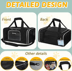 Petskd Pet Carrier 18x13x9.5 Southwest Airline Approved, Pet Travel Carrier Bag for Small Cats and Dogs, Soft Dog Carrier for 1-15 LBS Pets,Dog Cat Carrier with Safety Lock Zipper (Black)