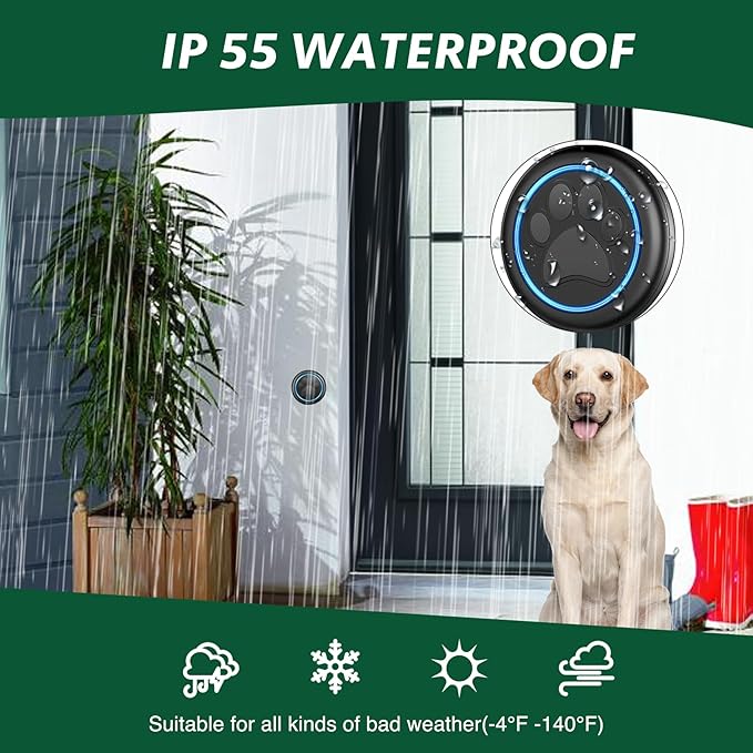Dog Door Bell for Potty Training, Smart Wireless Doggie Doorbell to Go Outside, 1000 Feet Long Range with IP65 Waterproof Super-Light Touch Button, 60 Melodies & Adjustable Volume (2 Button)