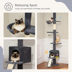 PEQULTI Cat Tree Floor to Ceiling, Tall Cat Tower, Adjustable Height (83''~108'') 5 Tiers Cat Climbing Tree and PEQULTI Small Cat Tree, [28.5''] Cat Tower for Indoor Cats