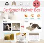 8 Packs in 1 Cat Scratch Pad, Cat Scratcher Cardboard,Reversible,Durable Recyclable Cardboard, Premium Scratch, Suitable for Cats to Rest, Grind Claws and Play
