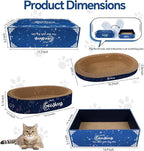 4-in-1 Cat Scratcher and Bed, 2 Scratching Pads & 2 Oval Loungers for Indoor Cats, Multi-Cat Household Cardboard Scratcher Furniture with Cat Bed Design to Save Your Couch