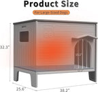 Rockever Dog House Outdoor Indoor for Large Dogs, Insulated Dog House with Mat, Plastic Elevated Outdoor Dog House Waterproof Dog Kennel with Window, Clean Easily(L & Mat)