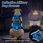 WINSEE Escape Proof Dog Harness, Service Working Molle Harness with Double Handle, Tactical Pet Vest with 4 Patches for Small Medium Large Dogs Walking Hiking Hunting