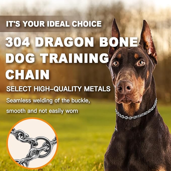 Dragon Bone Dog Training Collar - Anti-Pull No Choke Reflective Adjustable Dog Collar for Small Medium Large Dogs, Durable Pet Collar for Walking and Running, (X-Large：24in x 4mm(Neck max 22in))