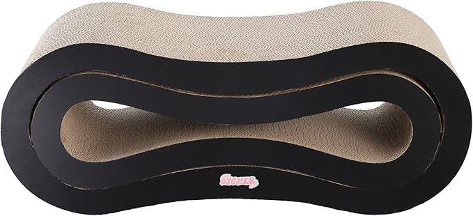 CSR1014A Suvi 26" Modern Cardboard Infinity 2-in-1 Lounge Bed Cat Scratcher with Catnip, Ink
