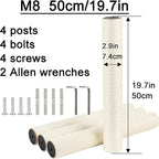 4 Pcs 2.9in 7.4cm Diameter Scratching Post Replacement Pole for Cat Tree (M8, 19.7in/50cm)