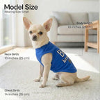 Parisian Pet Dog Shirt – 100% Cotton Shirts for Small Dogs – Blue Sleeveless Puppy Clothes – Lightweight and Breathable Dog Apparel – Boy Big Brother Dogs Clothes - Stretchy Pet T Shirts