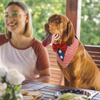FUAMEY Dog Tuxedo American Flag for Medium Dogs,Dog Formal Suit Dogs Attire Pet Bow Tie Puppy Party Costumes Cat Tux Outfits Pets Bandana Cosplay Adjustable Bowties 4th of July Independence Day M