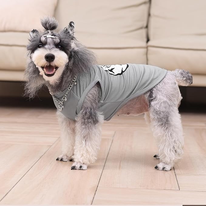 CuteBone Dog Shirts 2-Pack Soft Pet Clothes Breathable Summer Vest for Small Puppy and Stretchy Cat Apparel 2BX20XS-D