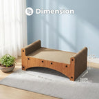 Avont Cat Scratcher Lounge, 3-in-1 Reversible Cardboard Scratching Bed, Horizontal Lounger for Indoor Cats Kittens - Wood