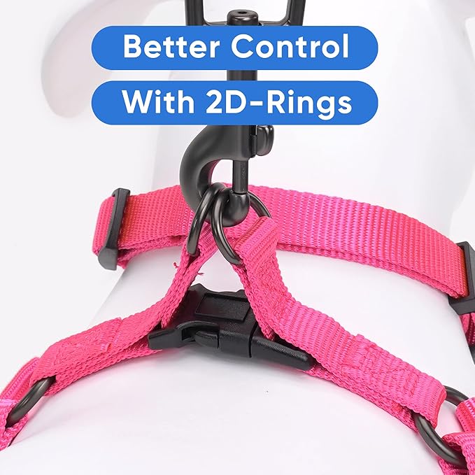 Pawtitas Solid Step-in Dog Harness – Adjustable No-Pull Vest for Puppies to Seniors, Safe & Comfortable XS Pink