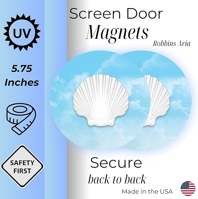 Screen Door Magnets Double Sided – Keep People, Kids, and Dogs from Running into a Screen Door. Saver - Robbins Aria White Shell