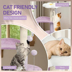 Cat Tree, 33" Multi-Level Cloud Cat Tree Tower with Cozy Padded Bed & Large Condo for All Sized Cats, Featuring Scratching Posts, Viewing Perch & Toys, Stable Small Cat Tower (Green)