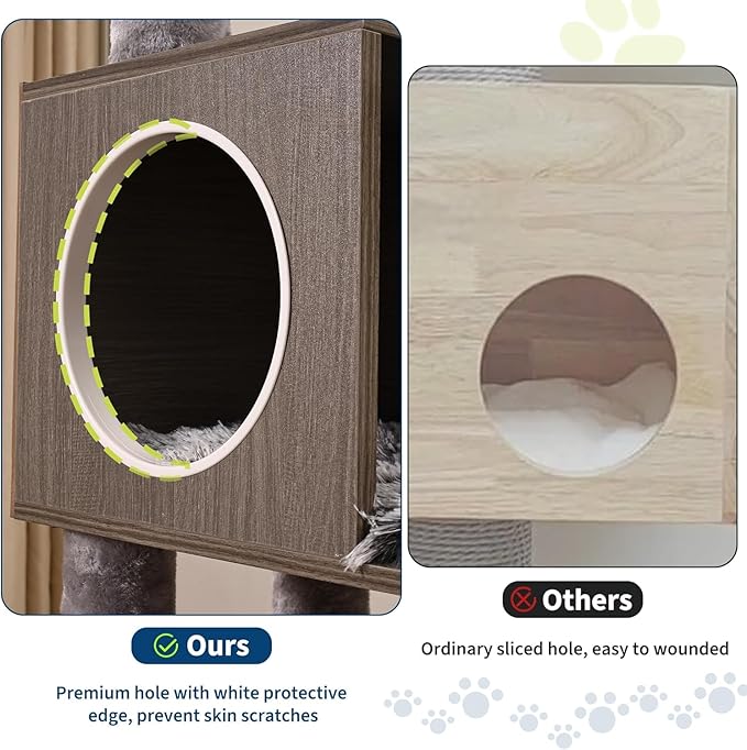 Cat Tree Tower with Litter Box Enclosure 66.9in Condo with Perch & Scratching Posts - Plush Nest, Multi-Tier Play & Rest