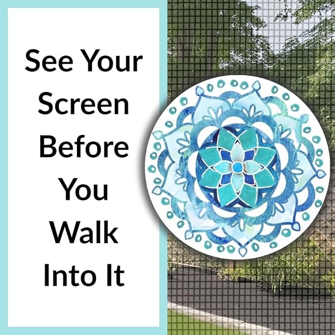 Screen Door Magnets Double Sided – Keep People, Kids, and Dogs from Running into The Screen Door - Robbins Aria Blue Mandala