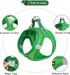 YIMEIS Dog Harness and Leash Set, No Pull Soft Mesh Pet Harness, Reflective Adjustable Puppy Vest for Small Medium Large Dogs, Cats (Green, X-Small (Pack of 1)